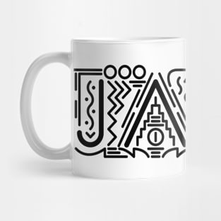 JAZZ Aztec Typography in Black Mug